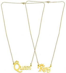 omaya jewels Golden Elegance: King and Queen Love Chains Alloy Chain Set