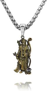 ANVIKA Lord Shri Ram Dual Sided Stainless Steel Pendant (GOLD)… Silver Plated Stainless Steel Necklace