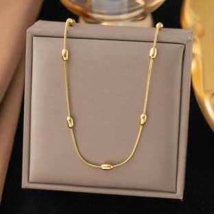 MYKI Fetching Stainless Steel Necklace For Women & Girls Gold-plated Plated Stainless Steel Necklace