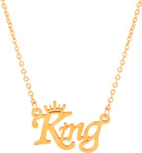 Fashion Frill Valentine Special King Pendant For Boys Men Couple Gift Pendant For Boyfriend Gold-plated Plated Stainless Steel Chain