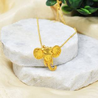 city sign Gold-plated Alloy Pendant Set Lord Ganesha face Locket Ganpati ji Maharaj Brass Chain
