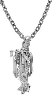 Vipunj Stylish Krishna pendal Sterling Silver Plated Stainless Steel Chain Set