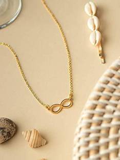 Oscar Enterprises Oscar Infinity Friendship Necklaces For Women And Girls Gold-plated Plated Alloy Chain