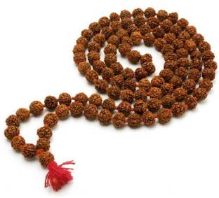 Malas Collection Rudraksha Jaap Mala for Pooja (Astrology) (108+1 Beads) 100% Pure Wood Chain Set