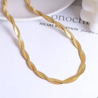 MYKI Fetching Stainless Steel Necklace For Women & Girls Gold-plated Plated Stainless Steel Necklace