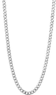 3SIX5 Silver Elegant & Stunning Matte Finish Stainless Steel Chain For Men Boys Silver Plated Brass Chain