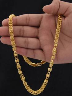 XERMI 1 gram High Quality Indian Polished “20” Inches Gold Chain for Men and boy Alloy Chain