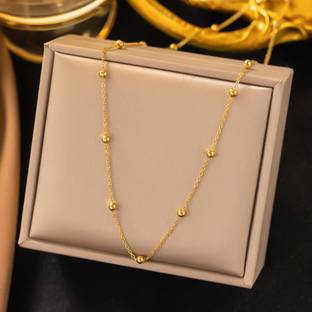 MYKI Drop-Dead Stainless Steel Necklace For Women & Girls Gold-plated Plated Stainless Steel Necklace