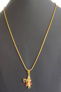 FashionCraft Stylish & Trendy most popular lord Krishna pendant Gold-plated Plated Brass, Alloy Chain
