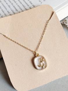 OCTAGON HUB Light Luxury Rose Flower Super Fairy Gifts Necklace for Women And Girls Gold-plated Plated Alloy Necklace