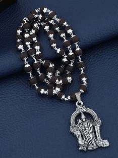Divine rudras karunjali mala Sterling Silver Plated Brass Chain Set