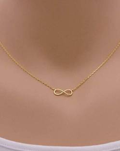 Vembley Trendy Gold Color Infinite Love Necklace For Women Zircon Gold-plated Plated Alloy Necklace