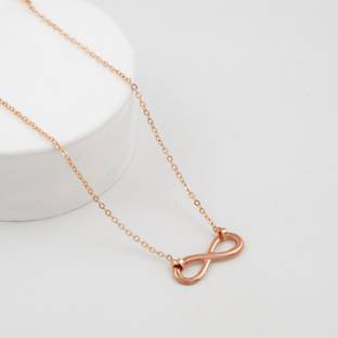 BOGHRA SALES Rose Gold Infinity Friendship Charm Necklace Chain for Girls,Women Silver Plated Sterling Silver Chain