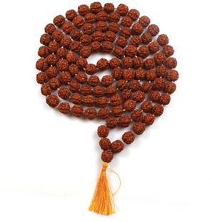 Rashifaashion 100 % Original 5 Mukhi Rudraksha Mala 108 Wood Necklace