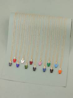 suvarn palace Butterfly Shape pendant for women and girls Gold-plated Plated Alloy Chain Set