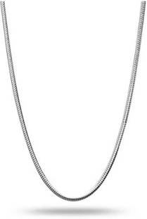 Akshat Sapphire Sterling Silver (92.5% purity) Italian Snake chain (22 inches) for Men, Boys Girls and Women Silver Plated Sterling Silver Chain