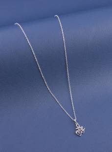 BOGHRA SALES Silver Plated Beautiful Diamond Necklace Chain Pendant for Women,Girls Cubic Zirconia, Diamond Silver Plated Silver, Copper Necklace