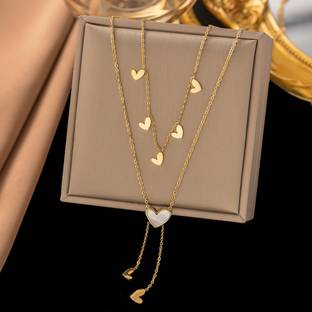 MYKI Magnificent Stainless Steel Necklace For Women & Girls Gold-plated Plated Stainless Steel Necklace