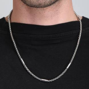 Fashion Frill Necklace Chain For Men Boys Jewellery Accoccesories Specially For Men And Boys Silver Plated Stainless Steel Chain