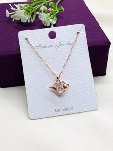 Wynona Wynona Jewellery Exclusive Rose Gold Plated Diamond Necklace For Women/Girl Zircon Gold-plated Plated Metal, Copper, Stainless Steel Necklace