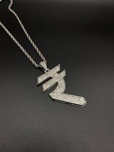 FashionLobby Moissanite Silver Plated Stainless Steel Chain