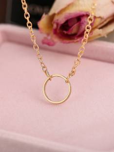 Vembley Combo Of 2 Gold Plated Infinite and Single Layered Circle Pendant Necklace Gold-plated Plated Alloy Necklace