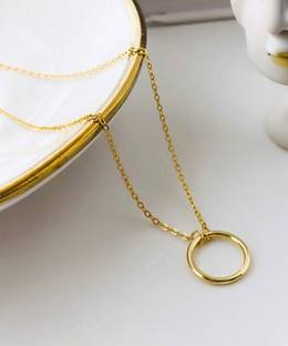 AVR JEWELS AVR JEWELS Shiny Pretty Ring chian necklace Gold-plated Plated Alloy Necklace
