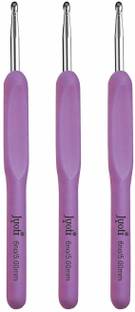 Jyoti Crochet Hook Aluminium with Plastic Handle for Wool Work, Hand Sewing Needle