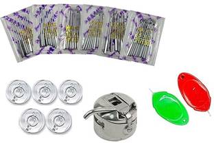 ZENITH Sewing machine 60 Needles 5, Plastic Bobbins,1 Bobbin case & 2pc Needle Threader Machine Sewing Needle