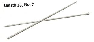 JAKEY Classic Aluminium Knitting Needle Large Size - No 7, Length - 35Cm, Dia - 4.50 Mm, Woolen Artefacts Like Sweaters, Muflers, Caps Etc, Pair of 1 Hand Sewing Needle