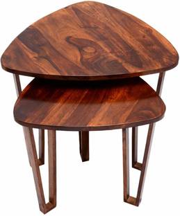 FURNISQUARE Solid Sheesham Wood Set of 2 Nesting Tables For Living Room, Bed Room Solid Wood Nesting Table