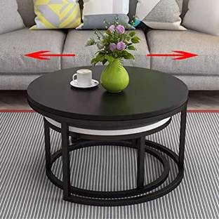 bloo mart Round Coffee Table Set of 2 End Table Engineered Wood Nesting Table