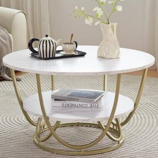 BlooArt BlooArt Nesting Round Coffee Table, Stacking Side Tables Marble Metal Nesting Table