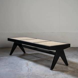 FURNEEZY The Chandigarh Rattan Bench for Living Room,Complite Hand Crafted Solid Wood Nesting Table