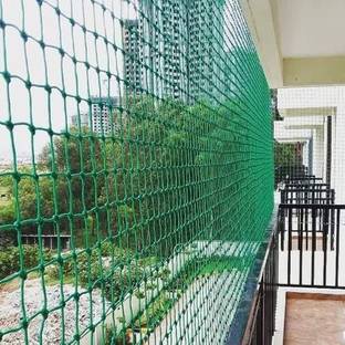 mssports Nylon 30x10 Feet Ground Boundary And Practice Cricket Net GREEN WITH INTER LOCK Cricket Net