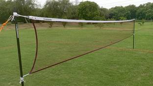 FunBadmenton Outdoor Portable Nylon Badminton Net, Foldable Stand Poles, Practice Badminton Net