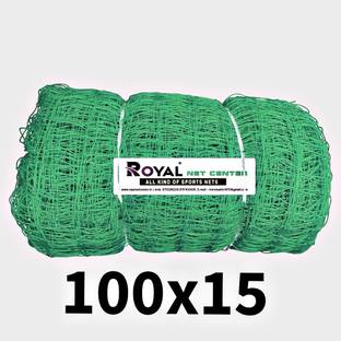 ROYALNETCENTER 100x15 Green Nylon Practice And Boundry Safety Net Cricket Net