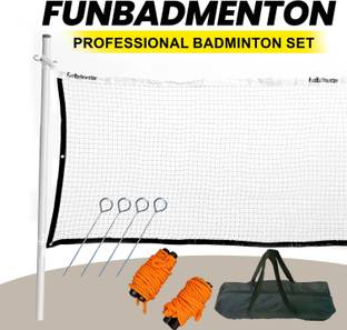 FunBadmenton Portable Badminton Net, Outdoor, With Foldable Stand Pole 6.1 Meter Badminton Net