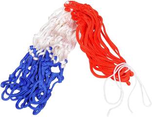 Swikaar Basketball Net 2 PCS Outdoor/Indoor Net (12 Loops) (Red+White+Blue) BBN3 Basketball Net