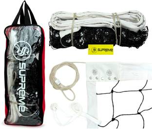 Supreme Volleyball Net Nylon(Thick) With Iron Wire(Tournament Quality)Pack Of 1. Volleyball Net