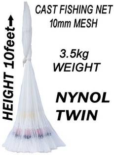 A to Z CAST FISHING NET, HEIGHT 10feet, ROUND 46feet, 10mm MESH, WEIGHT 3.5kg. Fishing Net
