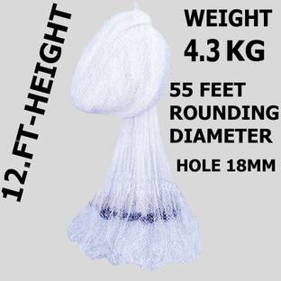 YASHNET CASTNET 12 FEET HEIGHT 18MM HOLE 4.2KG WEIGHT 55 FT DIAMETER ROUNDING Fishing Net