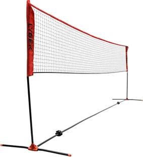 LYGER Portable Badminton Net, Outdoor, With Foldable Stand Pole With Carry Bag Badminton Net