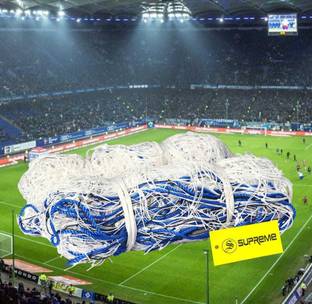 Supreme Football Net (Ultra) Nylon All Double Heavy Duty Machine Made (Pack Of 1 Pair) Football Net