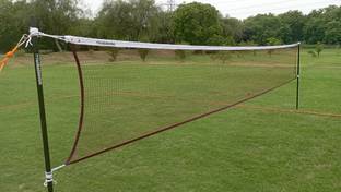 FunBadmenton Outdoor Portable Nylon Badminton Net, Foldable Stand Poles, Practice Badminton Net