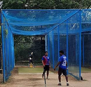 VSsports Sports Nets Cricket Batting Practice Net Sports Blue Colour (100*10 Feet) Cricket Net