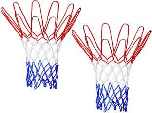 Swikaar Basketball Net 2 PCS Outdoor/Indoor Net (12 Loops) (Red+White+Blue) BBN4 Basketball Net