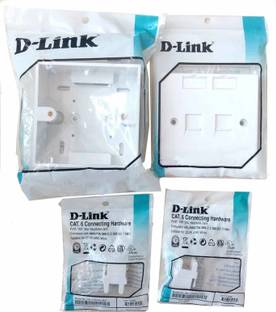 D-Link Two CAT6 I/O Keystone Jack + 1 Gang Box + 1 Dual Port Face Plate (Combo Set) Network Interface Card
