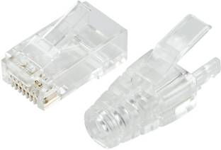 EXPERTRONICS RJ45 Passthrow Connector 50Pcs With Transparant Boot Cap 50Pcs. Network Interface Card
