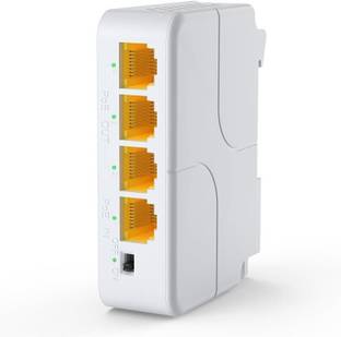 coolcold 4-Port PoE Extender with 1 PoE in 3 PoE Out,4 Channel PoE Repeater Extend(328ft) 4 Ports 100 Mbps Smart Network Switch